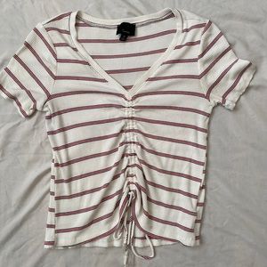 Striped Ruched Tee